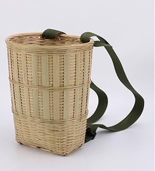 Amazon.co.jp: 天然竹製背負いかご 大容量 収穫用 背負いひも